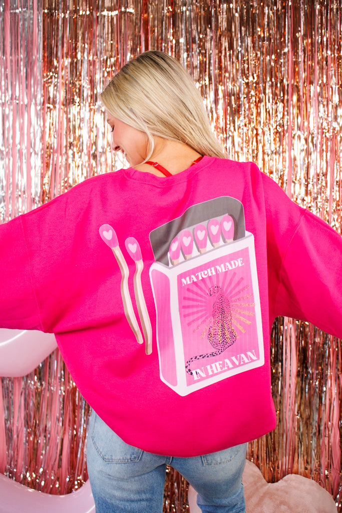 Burning Hearts Club Sweatshirt, Pink