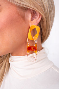 Chain Earrings, Orange